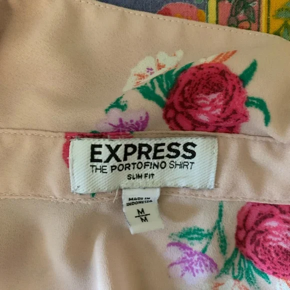 D O N A T E D Express long sleeve floral shirt size Medium EUC - Picture 4 of 4